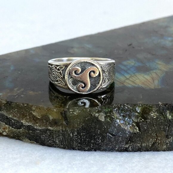 Sterling Silver 925 Signed PSCL Peter Stone Celtic Spiral Knot Band Ring Sz 7 - Picture 14 of 16